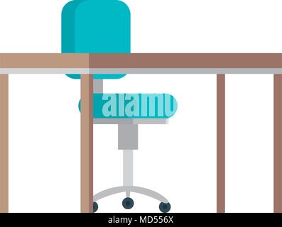 office chair with desk wooden Stock Vector