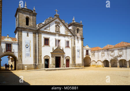 SESIMBRA, PORTUGAL - JUNE 27, 2016: The 15th century Our Lady of the Cape or Nossa Senhora do Cabo Church near cape Espichel in Sesimbra, Portugal Stock Photo