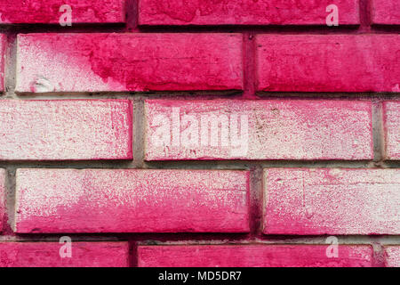 Pink painted brick wall texture as background Stock Photo