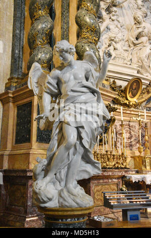 Sculpture in one of the side chapels; The Church of St. Ignatius of Loyola at Campus Martius (Italian: Chiesa di Sant'Ignazio di Loyola in Campo Marzi Stock Photo