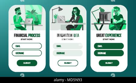 Web Page Banners Design Vector. Business Reality. Creative Project. Cartoon Person. Onboarding Screen. Information Tools. Illustration Stock Vector