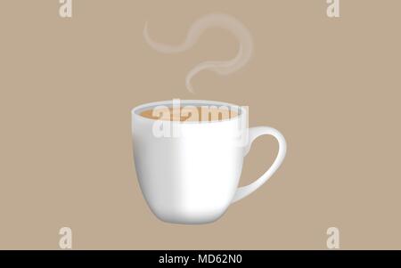 Hot tea in white cup Stock Vector