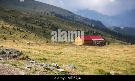 Shepherd cottage in Parang mountains, Transalpina, Romania. Stock Photo