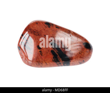 Black and brown rock Armenian Obsidian isolated on white background Stock Photo