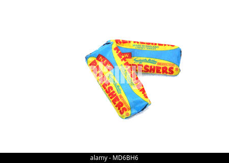 Mini Refreshers Bar Lemon Flavour Chewy Sweet with Sherbet Stock Photo