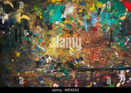 Used in the operation of the oil paint artist's palette, blured. Stock Photo
