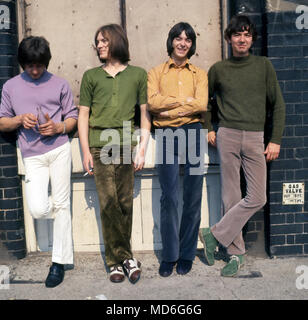 SMALL FACES English pop group about 1968. From left: Kenney Jones, Steve Marriott, Ian McLagan,Ronnie Lane Stock Photo