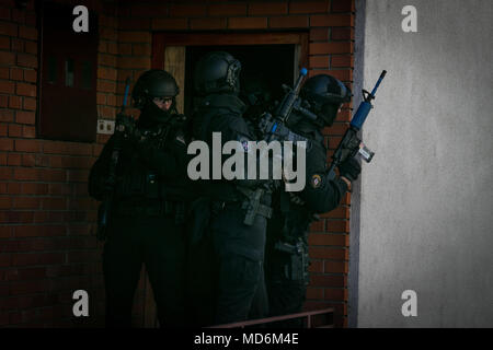 Members of the Serbian Special Anti-Terrorism Unit (SAJ) and U.S ...