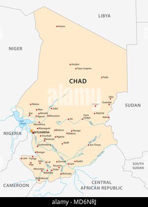 republic of Chad vector map, africa Stock Vector