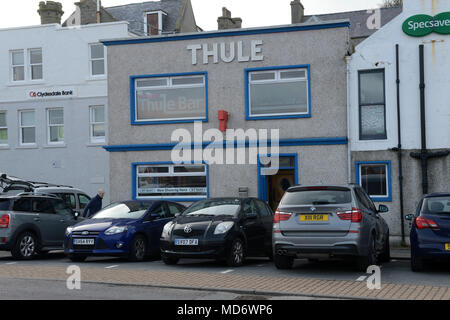 Thule pub bar on the harbour front in the Shetland Isles a very