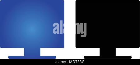 Monitor vector icon. Set of icons. flat style Stock Vector
