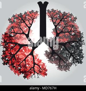 Tree Branches Like Lungs - Vector Illustration Stock Vector