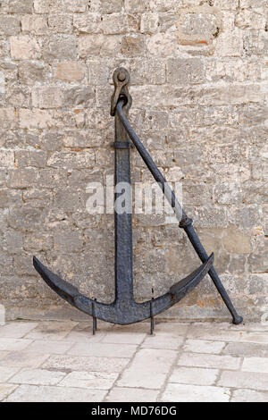 anchor in front of the maritime museum, old town, Dubrovnik, Croatia Stock Photo