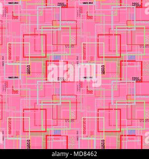Seamless repeating pattern of squares and dots Stock Vector
