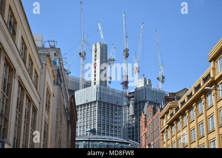 A view from Stamford Street of the construction works going on at Southbank in London Stock Photo