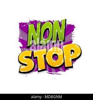Comic text pop art grunge brush stop Stock Vector