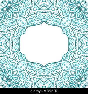Invitation card with mandala. Vintage decorative elements Stock Vector