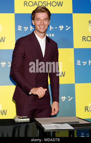 American actor Patrick Schwarzenegger attends the Japan premiere for the film Midnight Sun on April 19, 2018, Tokyo, Japan. Arnold Schwarzenegger's son visited Japan to promote his romantic movie Midnight Sun, which will be released in Japan on May 11. Credit: Rodrigo Reyes Marin/AFLO/Alamy Live News Stock Photo