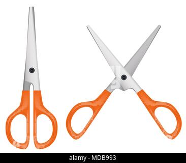 An orange scissor on a white background vector Stock Vector
