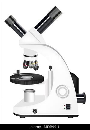 real microscope on a white background vector Stock Vector