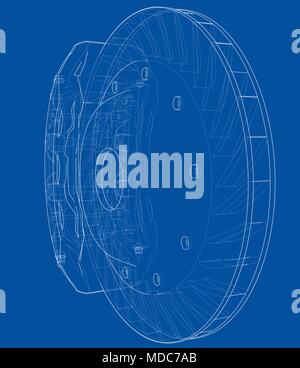 Car Brake Disc outline Stock Vector