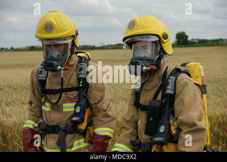 chemical incident, risk of  explosion, disaster zone Stock Photo