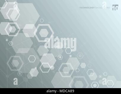 Abstract hexagonal structure of the molecules. The chemistry molecular study. Technology background. Vector illustration Stock Vector