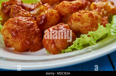 Korean Fried Cauliflower, tempura-fried vegetable. Stock Photo