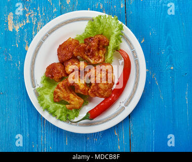 Korean Fried Cauliflower, tempura-fried vegetable. Stock Photo