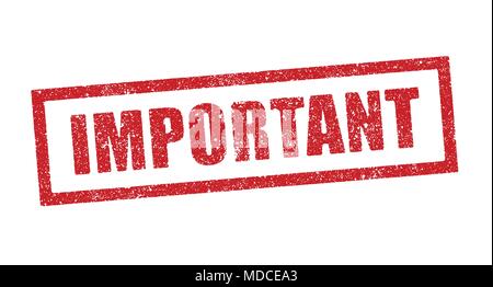 Vector illustration of Important red ink stamp Stock Vector