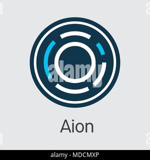 Aion Coin cryptocurrency blockchain icon. Virtual ...