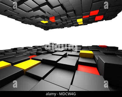 3d cubes in perspective, abstract background Stock Photo