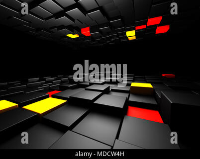 3d cubes in perspective, abstract background Stock Photo