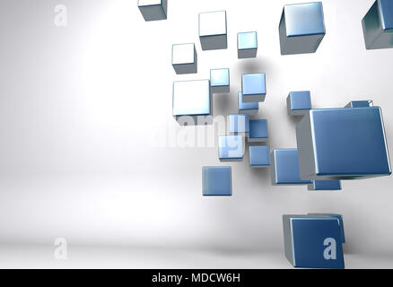 abstract background chrome cubes wit reflection chrome effect Stock Photo