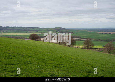 View from a hilltop on Dunstable Downs, Hertfordshire Stock Photo