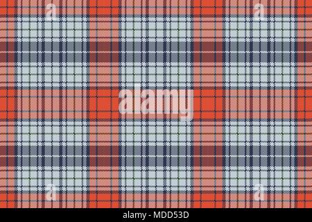 Orange blue check plaid pixel texture. Vector illustration. Stock Vector