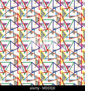 Seamless repeating pattern of triangles and dots Stock Vector