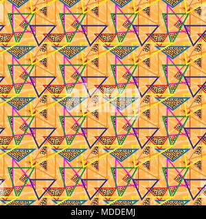 Seamless repeating pattern of triangles and dots Stock Vector