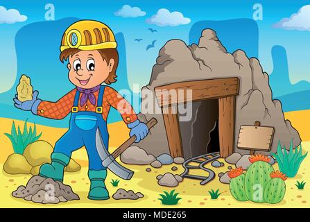 Miner theme image 2 - eps10 vector illustration. Stock Vector