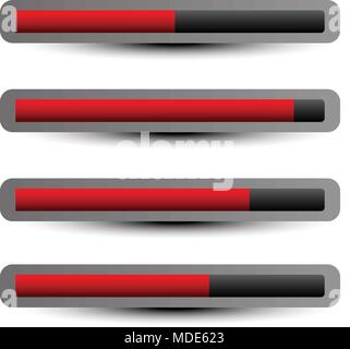 Easy to adjust faders, adjusters, sliders with different levels Stock Vector