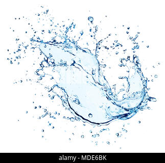 Water Splash With Drops Isolated Stock Photo