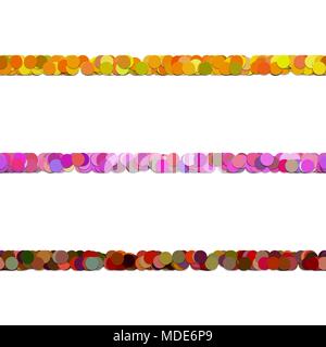 Repeatable circle pattern text dividing line design set - vector graphic elements from colored dots with shadow effect Stock Vector