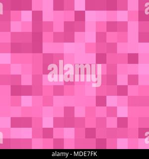 Pixel square mosaic background - geometric vector graphic design from pink squares Stock Vector
