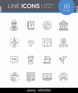 Business and finance concepts - modern line design style icons set Stock Vector