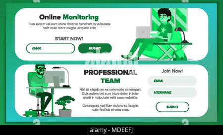 Website Banners Design Template Vector. Business Reality. Site Scheme Template. Cartoon Person. Invest Conference. Illustration Stock Vector