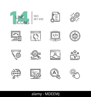 SEO - set of line design style icons Stock Vector