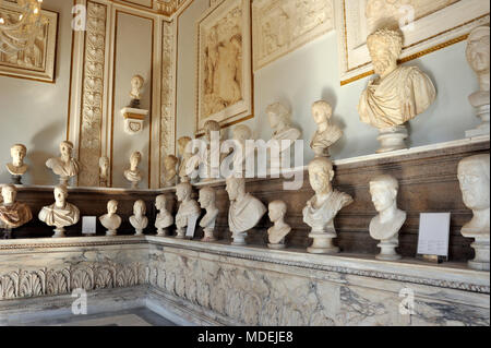 Italy, Rome, Capitoline Museums, Musei Capitolini, Palazzo Nuovo, Hall of the Emperors, roman sculptures Stock Photo