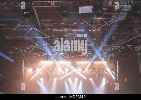 Stage lights on concert. Stock Photo
