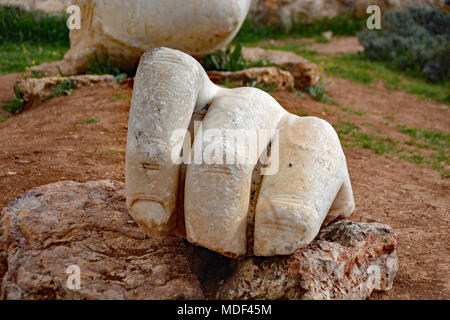The Hand of Hercules on the grounds of the Citadel in Amman, Jordan. Stock Photo