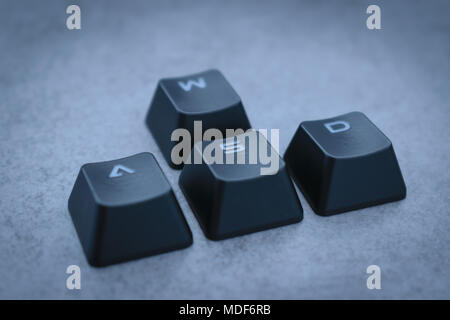 WASD keys, buttons from gaming keyboard Stock Photo
